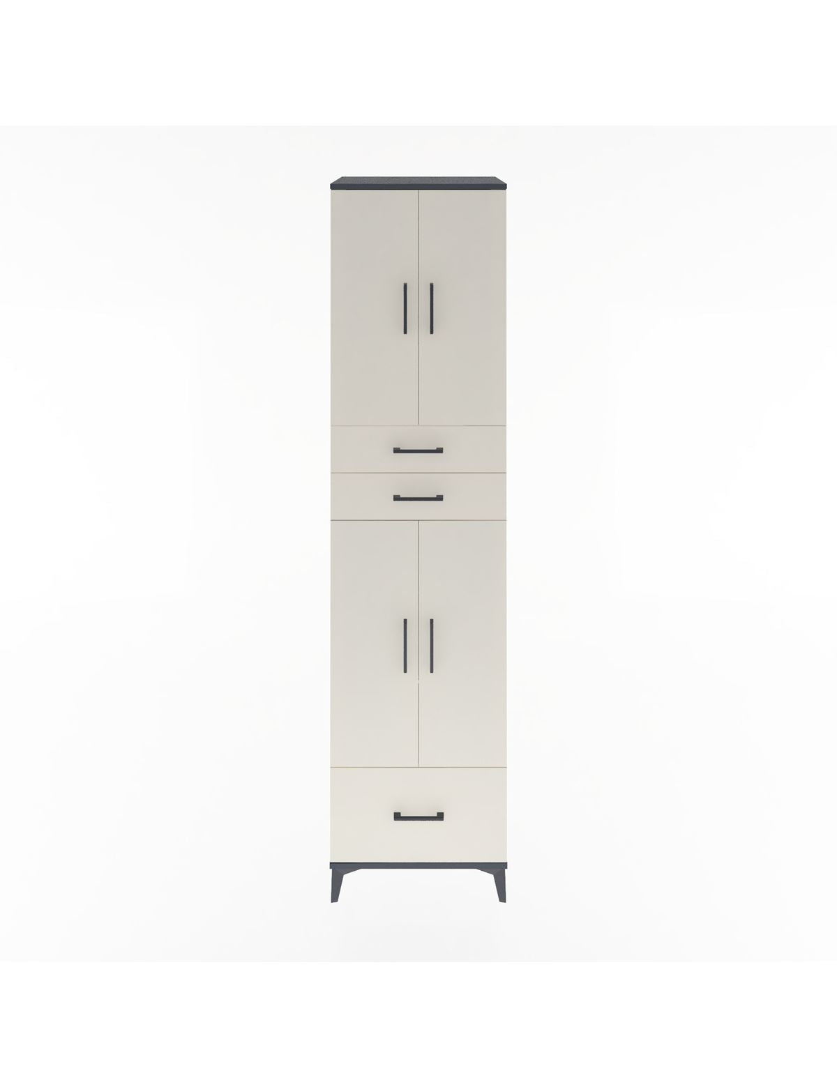 Hyperion Dolap 5 Raflı 3 Çekmeceli 4 Kapaklı 60x44x243 Antrasit-Aytaşı