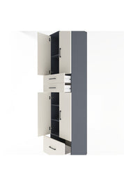 Hyperion Dolap 5 Raflı 3 Çekmeceli 4 Kapaklı 60x44x243 Antrasit-Aytaşı