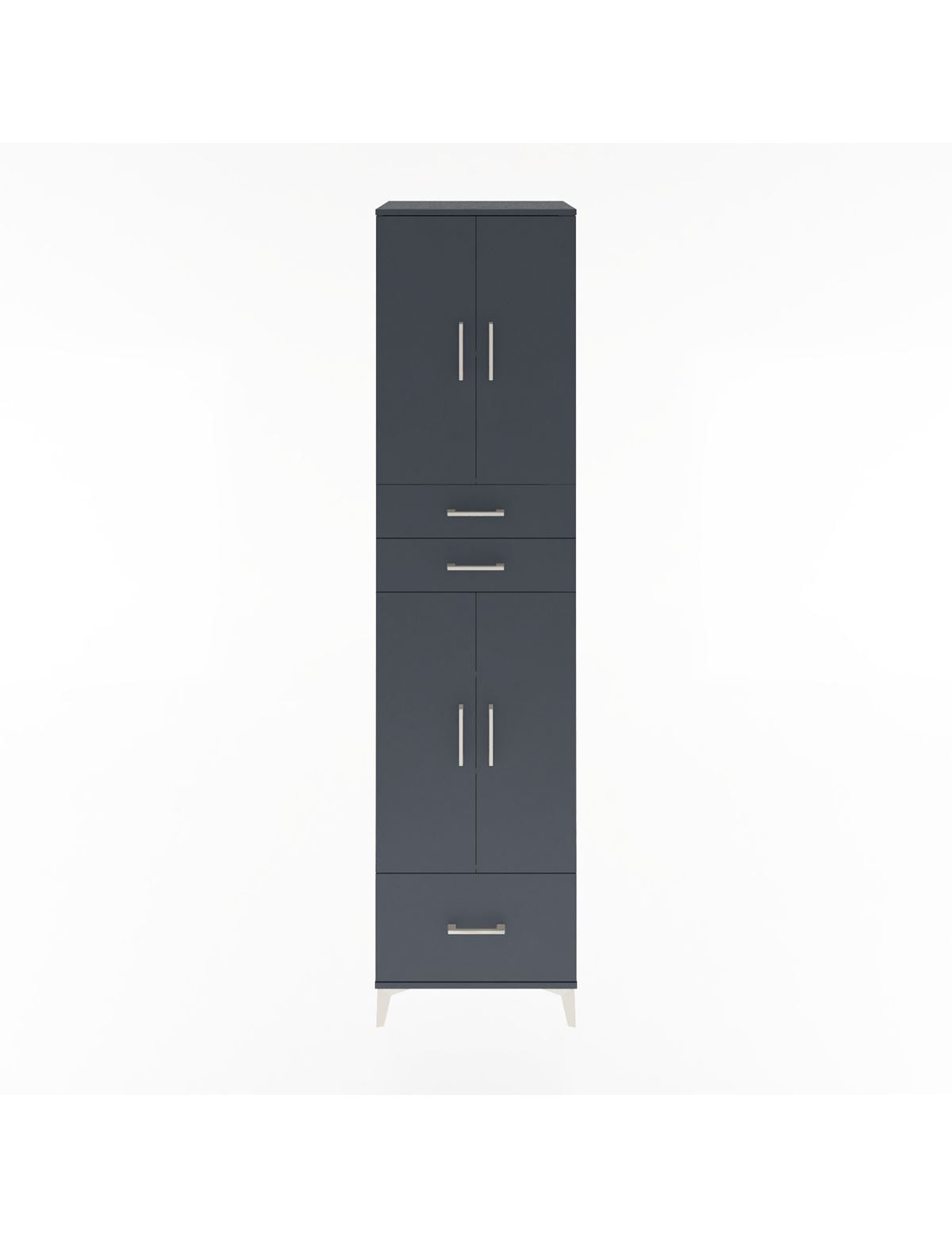 Hyperion Dolap 5 Raflı 3 Çekmeceli 4 Kapaklı 60x44x243 Antrasit-Antrasit