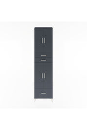 Hyperion Dolap 5 Raflı 3 Çekmeceli 4 Kapaklı 60x44x243 Antrasit-Antrasit
