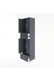 Hyperion Dolap 5 Raflı 3 Çekmeceli 4 Kapaklı 60x44x243 Antrasit-Antrasit