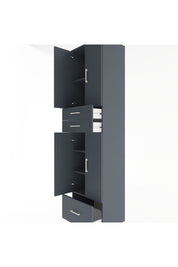 Hyperion Dolap 5 Raflı 3 Çekmeceli 4 Kapaklı 60x44x243 Antrasit-Antrasit