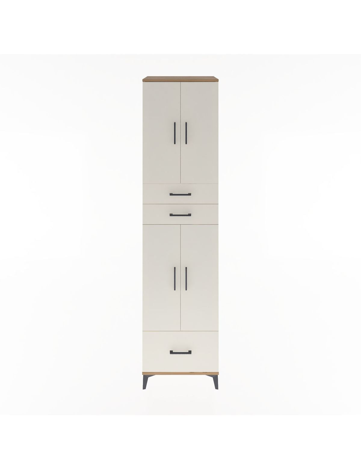 Hyperion Dolap 5 Raflı 3 Çekmeceli 4 Kapaklı 60x44x243 Çam-Aytaşı