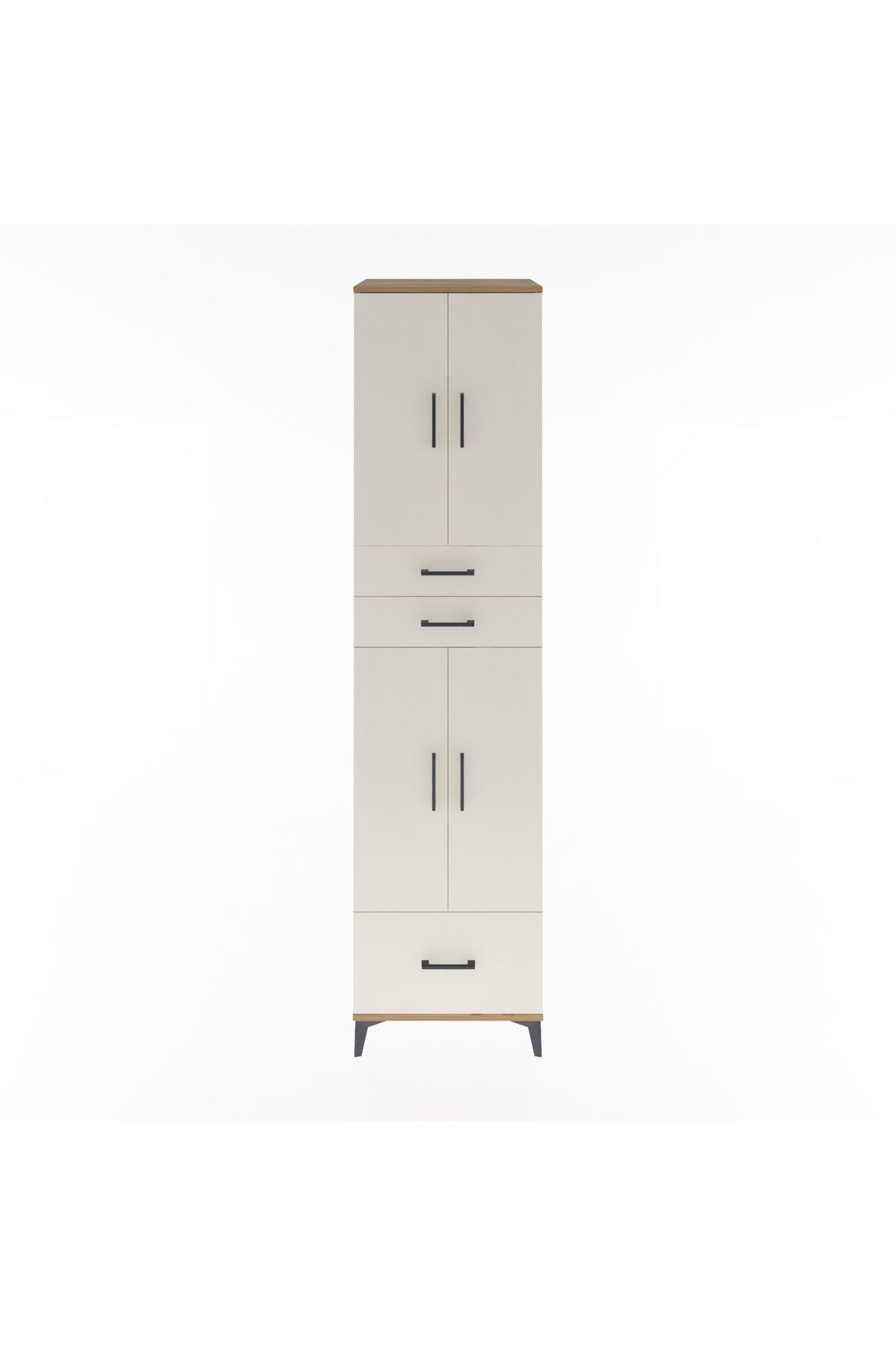 Hyperion Dolap 5 Raflı 3 Çekmeceli 4 Kapaklı 60x44x243 Çam-Aytaşı