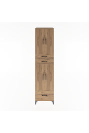 Hyperion Dolap 5 Raflı 3 Çekmeceli 4 Kapaklı 60x44x243 Çam-Çam