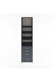 Hyperion Dolap 4 Raflı 4 Çekmeceli 60x44x243 Antrasit-Antrasit