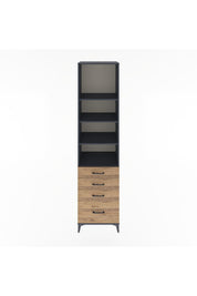 Hyperion Dolap 4 Raflı 4 Çekmeceli 60x44x243 Antrasit-Çam