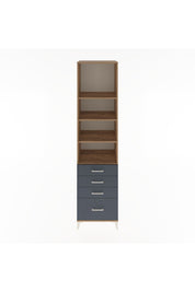 Hyperion Dolap 4 Raflı 4 Çekmeceli 60x44x243 Çam-Antrasit