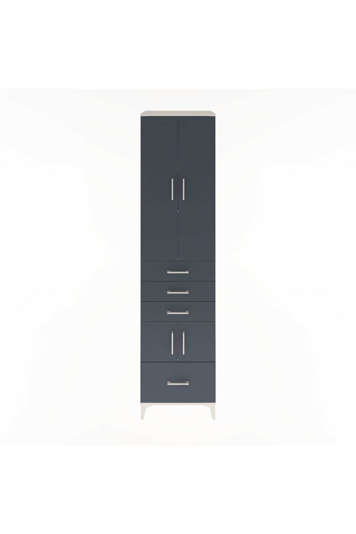 Hyperion Dolap 4 Raflı 4 Çekmeceli 4 Kapaklı 60x44x243 Aytaşı-Antrasit