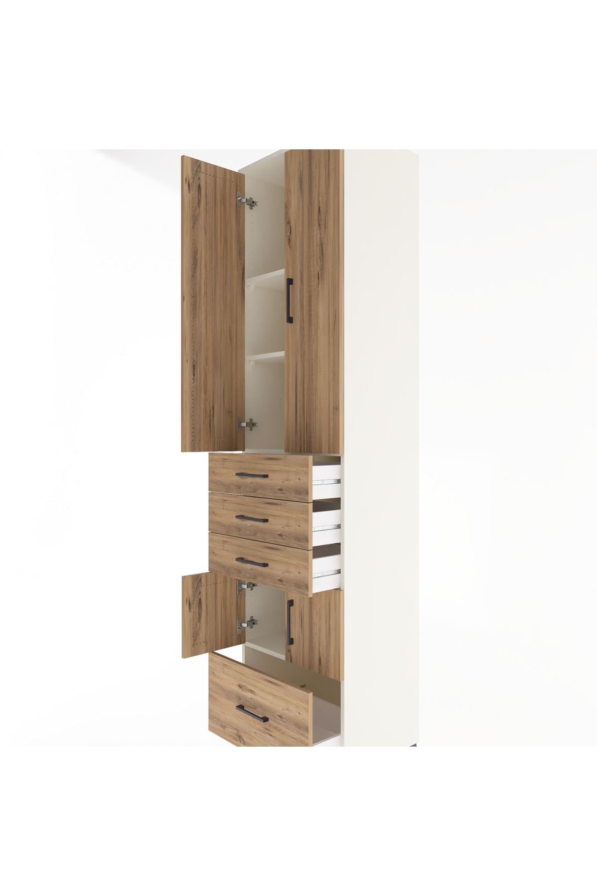 Hyperion Dolap 4 Raflı 4 Çekmeceli 4 Kapaklı 60x44x243 Aytaşı-Çam