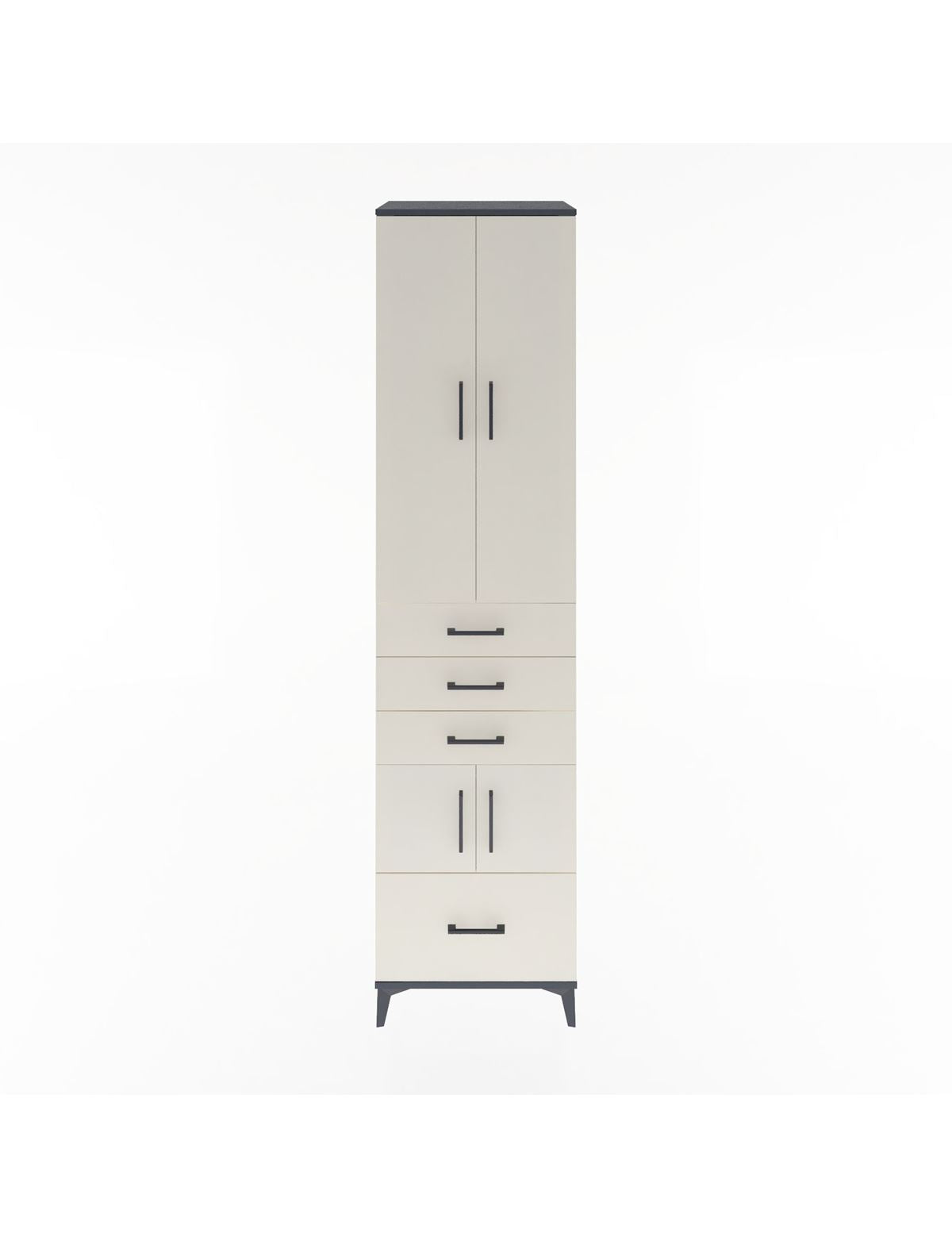 Hyperion Dolap 4 Raflı 4 Çekmeceli 4 Kapaklı 60x44x243 Antrasit-Aytaşı