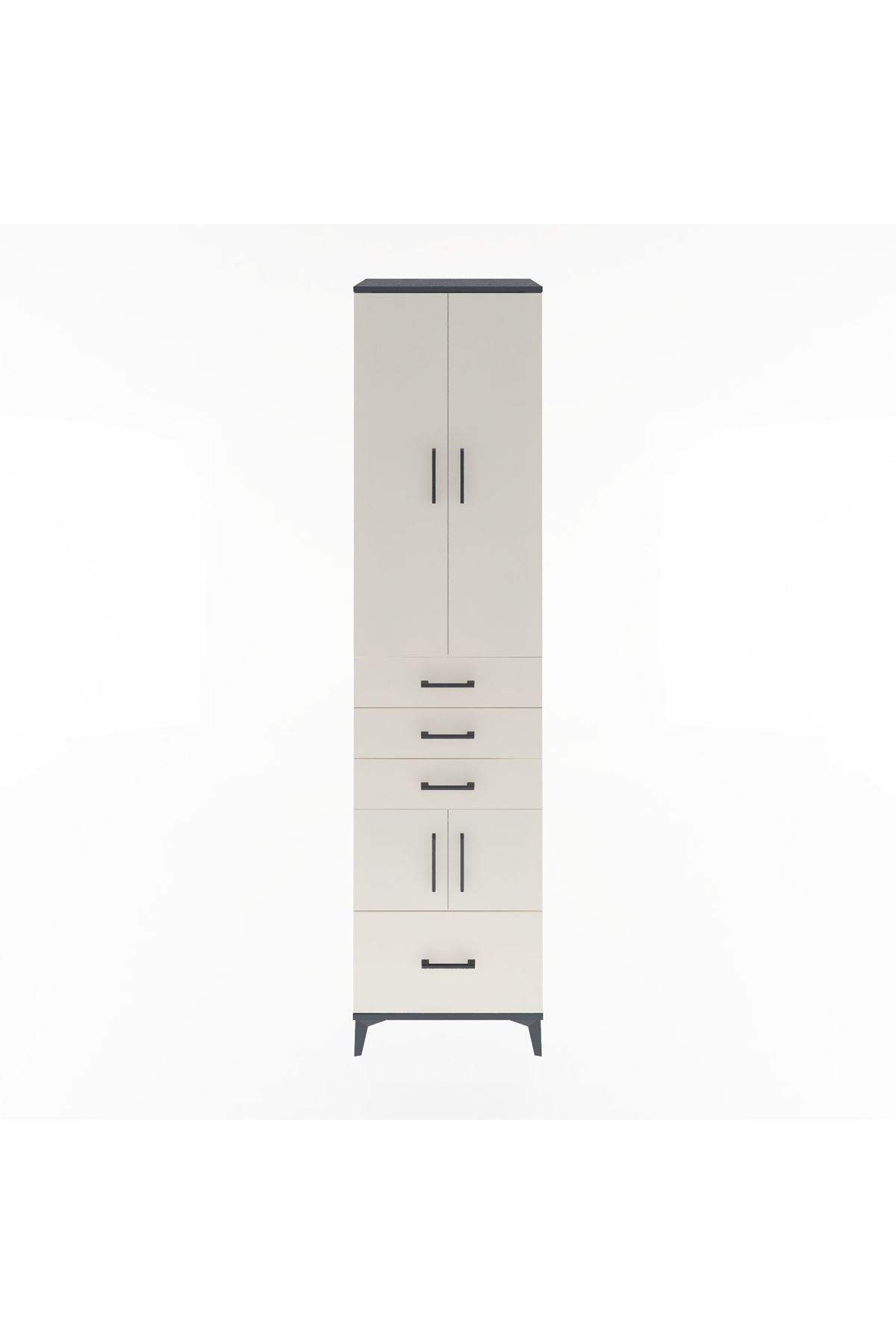 Hyperion Dolap 4 Raflı 4 Çekmeceli 4 Kapaklı 60x44x243 Antrasit-Aytaşı