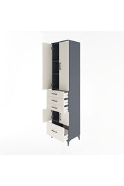 Hyperion Dolap 4 Raflı 4 Çekmeceli 4 Kapaklı 60x44x243 Antrasit-Aytaşı