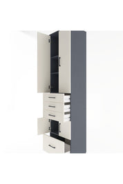 Hyperion Dolap 4 Raflı 4 Çekmeceli 4 Kapaklı 60x44x243 Antrasit-Aytaşı