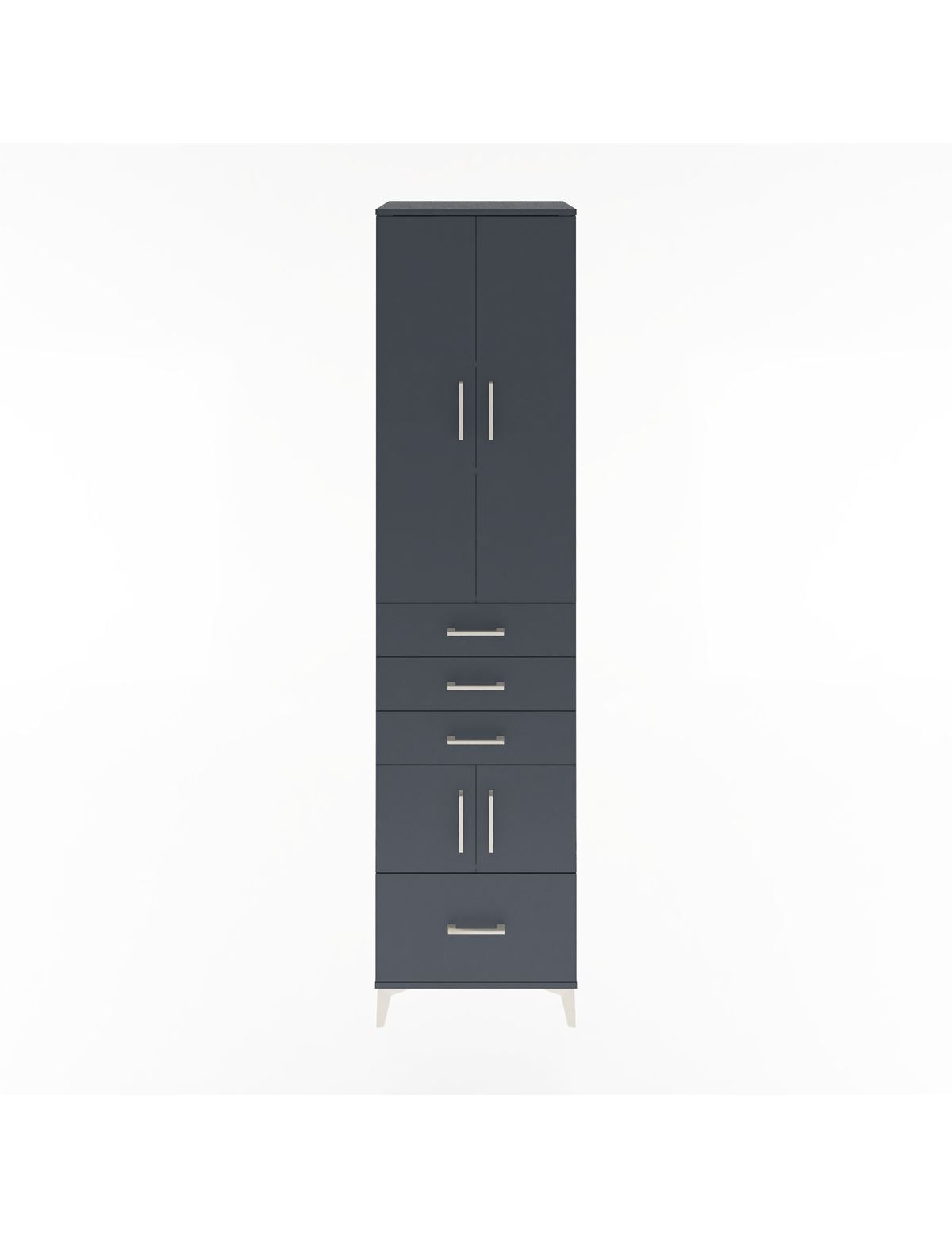 Hyperion Dolap 4 Raflı 4 Çekmeceli 4 Kapaklı 60x44x243 Antrasit-Antrasit