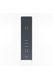 Hyperion Dolap 4 Raflı 4 Çekmeceli 4 Kapaklı 60x44x243 Antrasit-Antrasit