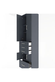 Hyperion Dolap 4 Raflı 4 Çekmeceli 4 Kapaklı 60x44x243 Antrasit-Antrasit