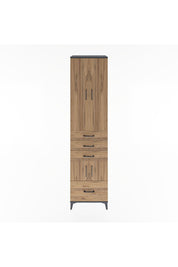 Hyperion Dolap 4 Raflı 4 Çekmeceli 4 Kapaklı 60x44x243 Antrasit-Çam