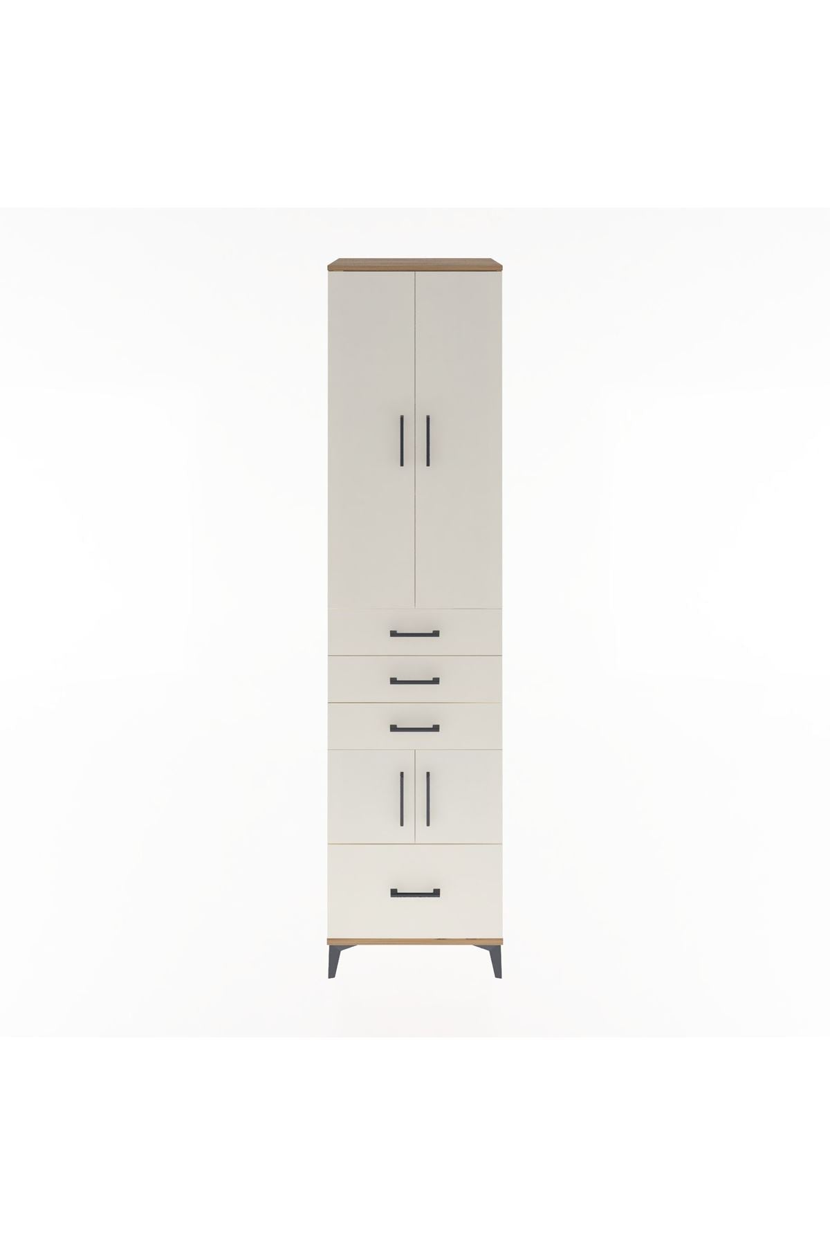 Hyperion Dolap 4 Raflı 4 Çekmeceli 4 Kapaklı 60x44x243 Çam-Aytaşı