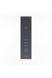 Hyperion Dolap 4 Raflı 4 Çekmeceli 4 Kapaklı 60x44x243 Çam-Antrasit