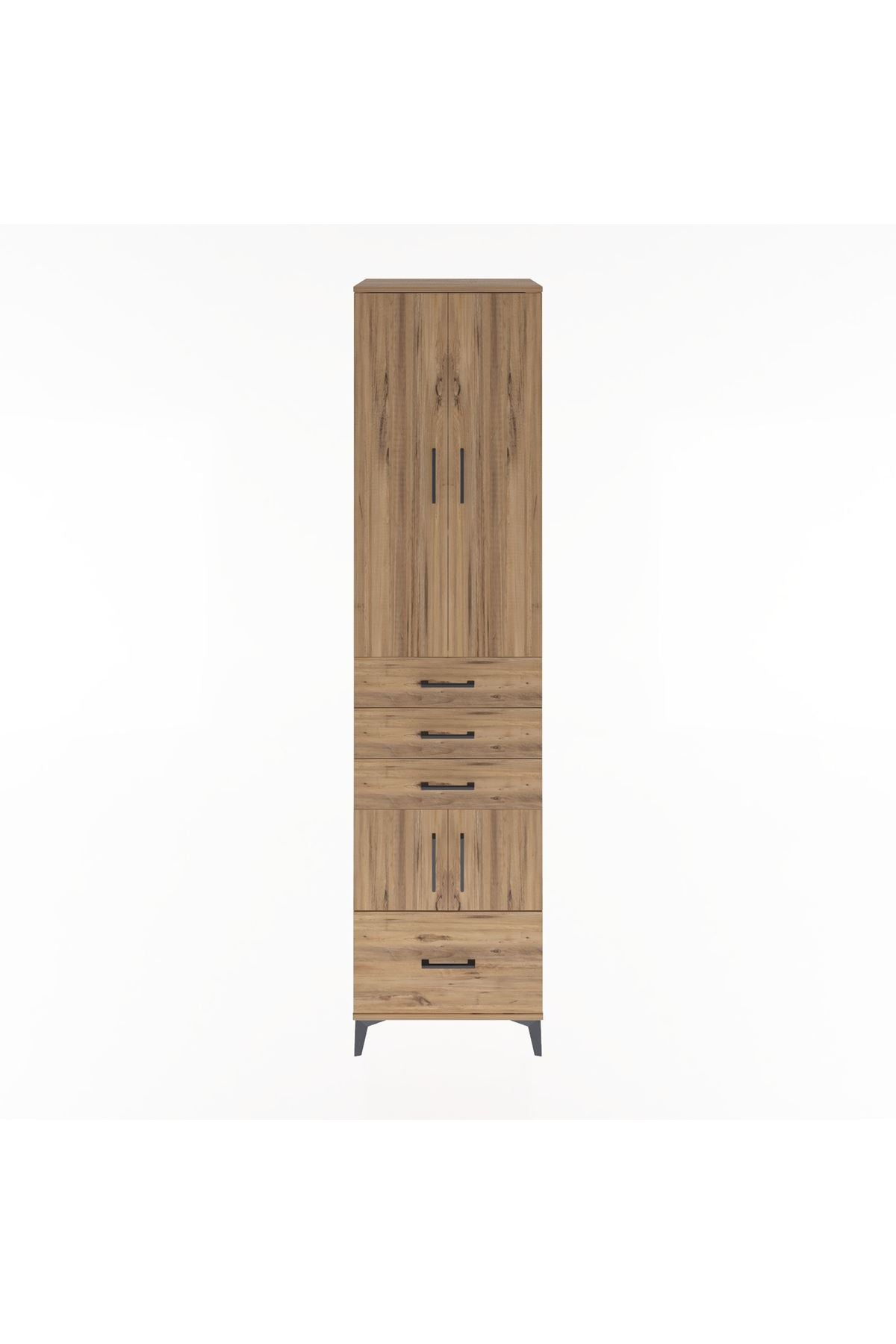 Hyperion Dolap 4 Raflı 4 Çekmeceli 4 Kapaklı 60x44x243 Çam-Çam