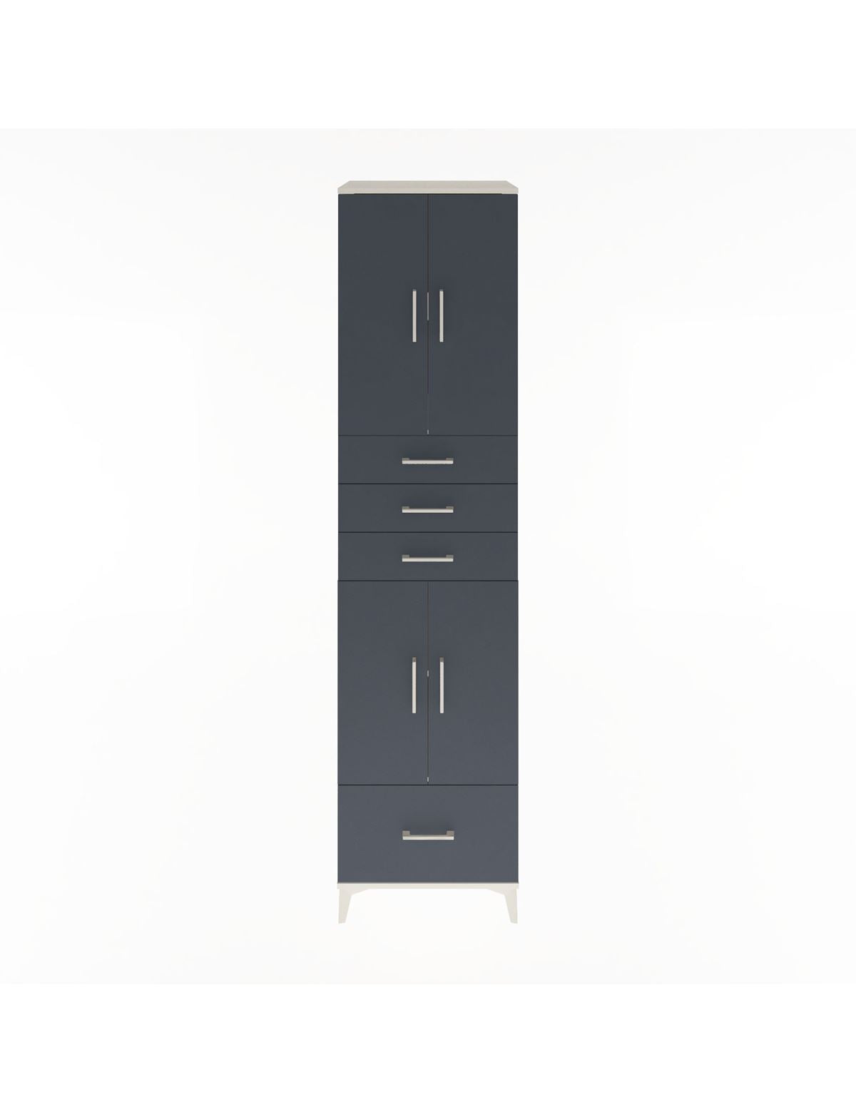 Hyperion Dolap 4 Raflı 4 Çekmeceli 4 Kapaklı 60x44x243 Aytaşı-Antrasit