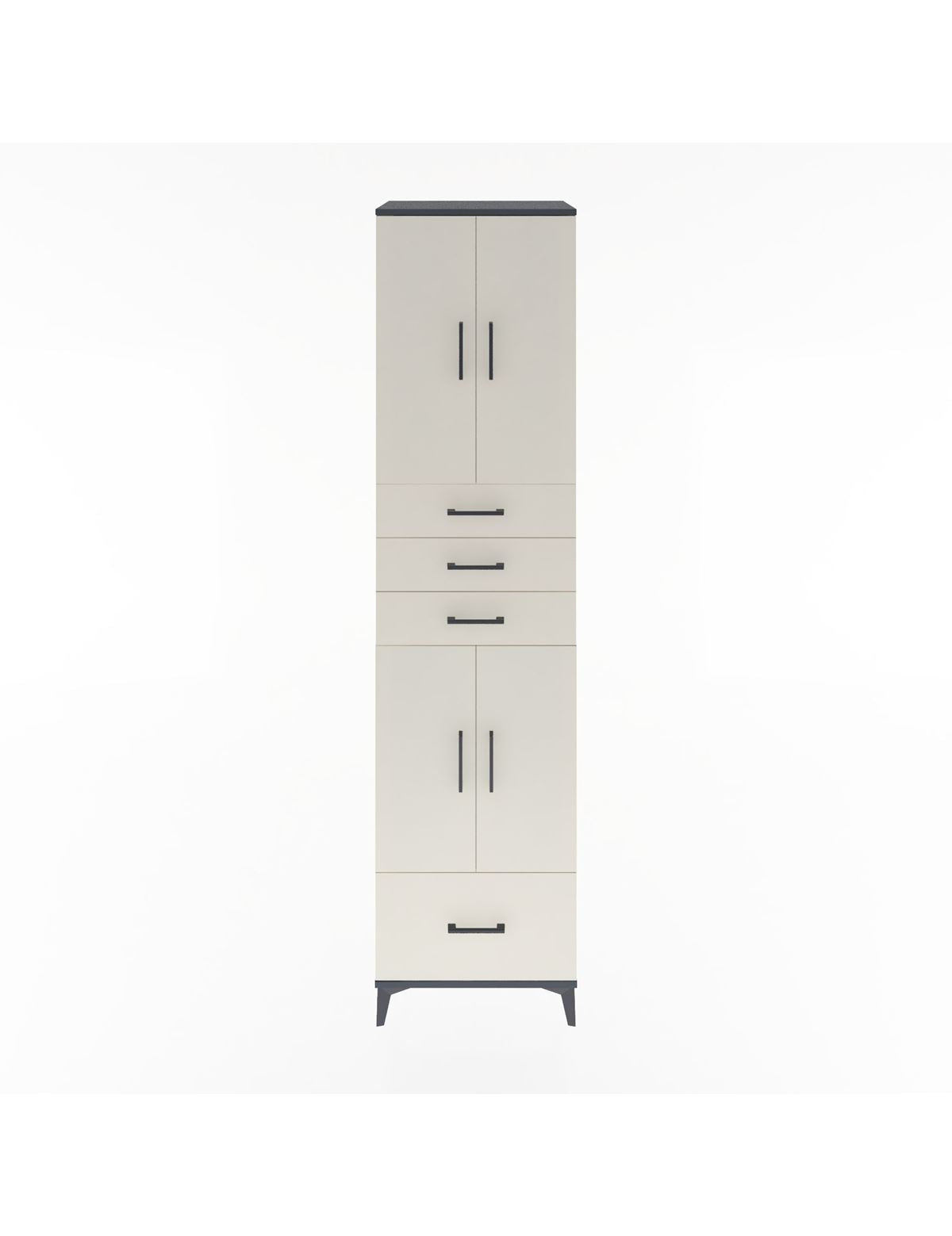 Hyperion Dolap 4 Raflı 4 Çekmeceli 4 Kapaklı 60x44x243 Antrasit-Aytaşı