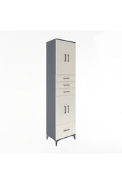 Hyperion Dolap 4 Raflı 4 Çekmeceli 4 Kapaklı 60x44x243 Antrasit-Aytaşı