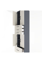 Hyperion Dolap 4 Raflı 4 Çekmeceli 4 Kapaklı 60x44x243 Antrasit-Aytaşı