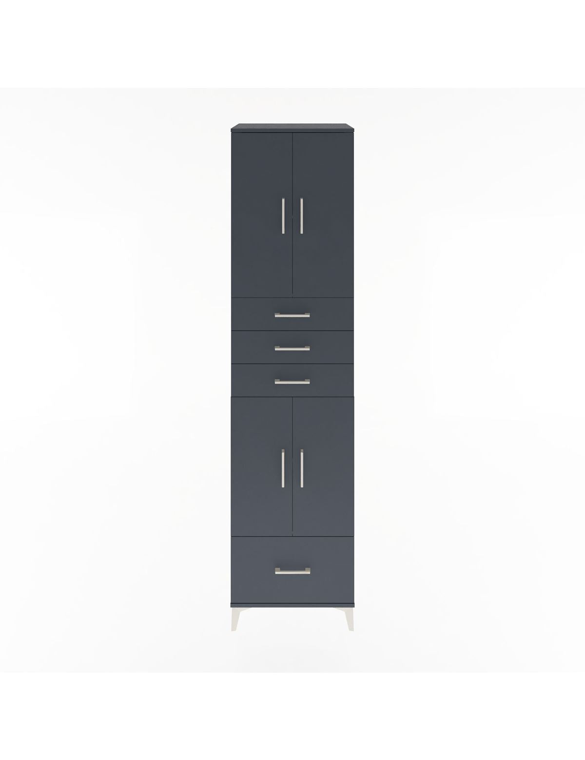 Hyperion Dolap 4 Raflı 4 Çekmeceli 4 Kapaklı 60x44x243 Antrasit-Antrasit