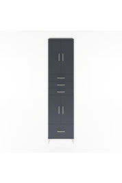 Hyperion Dolap 4 Raflı 4 Çekmeceli 4 Kapaklı 60x44x243 Antrasit-Antrasit