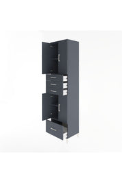 Hyperion Dolap 4 Raflı 4 Çekmeceli 4 Kapaklı 60x44x243 Antrasit-Antrasit