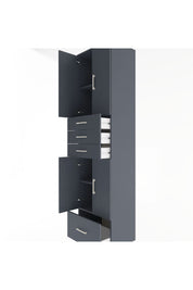 Hyperion Dolap 4 Raflı 4 Çekmeceli 4 Kapaklı 60x44x243 Antrasit-Antrasit