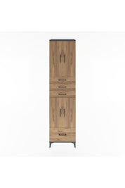 Hyperion Dolap 4 Raflı 4 Çekmeceli 4 Kapaklı 60x44x243 Antrasit-Çam