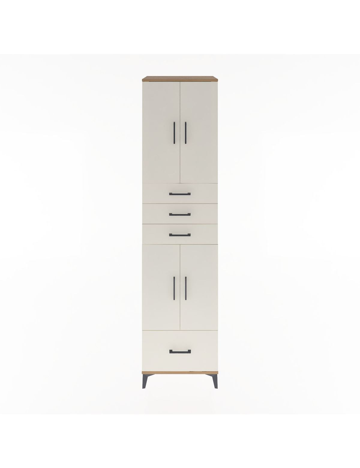 Hyperion Dolap 4 Raflı 4 Çekmeceli 4 Kapaklı 60x44x243 Çam-Aytaşı