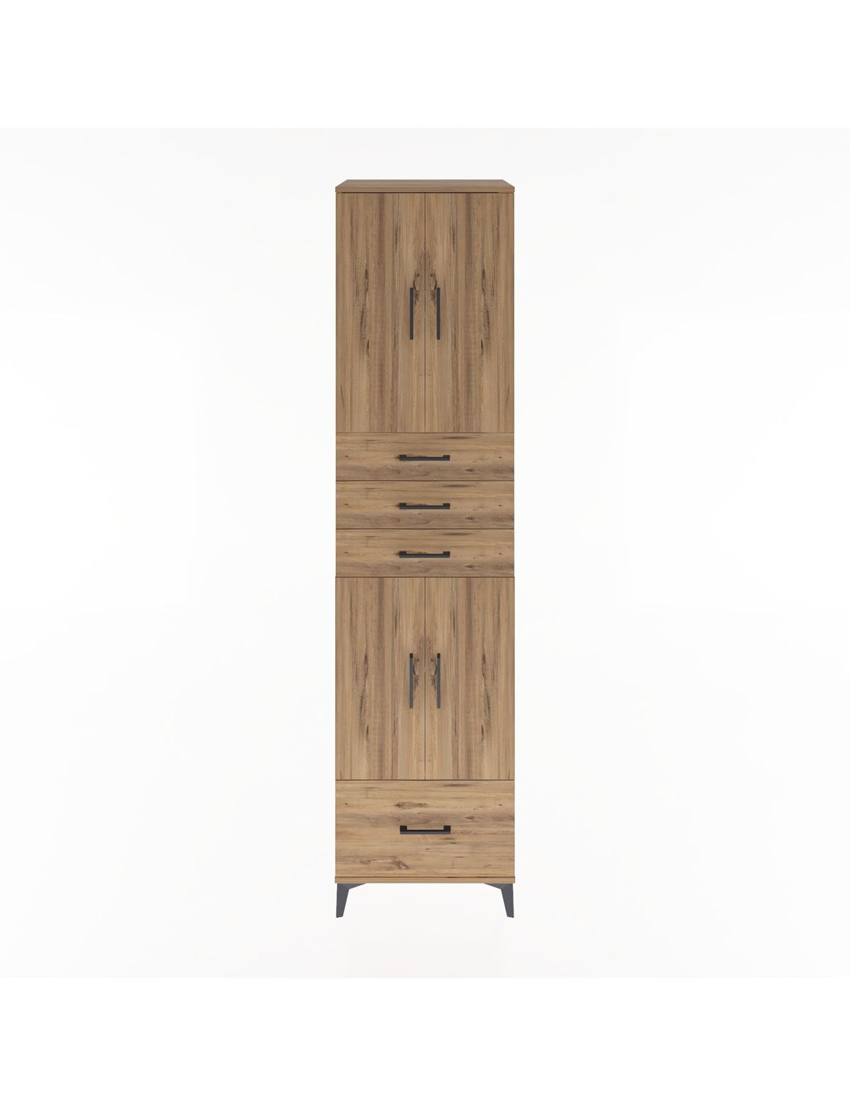 Hyperion Dolap 4 Raflı 4 Çekmeceli 4 Kapaklı 60x44x243 Çam-Çam