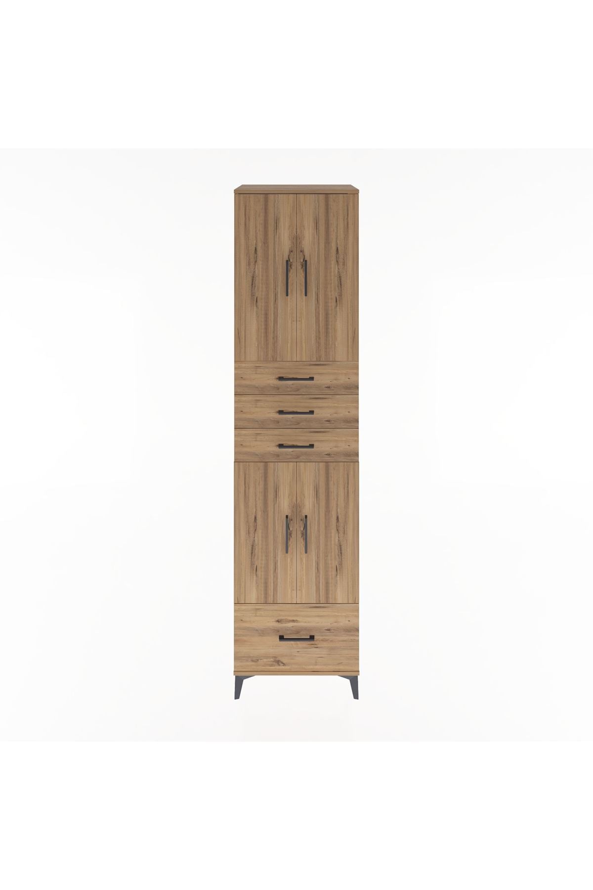 Hyperion Dolap 4 Raflı 4 Çekmeceli 4 Kapaklı 60x44x243 Çam-Çam