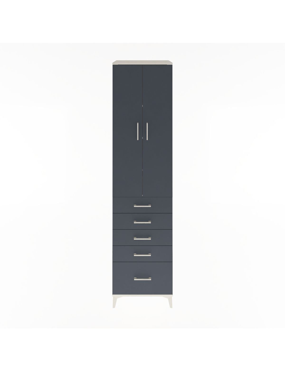 Hyperion Dolap 4 Raflı 5 Çekmeceli 2 Kapaklı 60x44x243 Aytaşı-Antrasit
