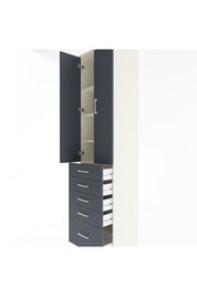 Hyperion Dolap 4 Raflı 5 Çekmeceli 2 Kapaklı 60x44x243 Aytaşı-Antrasit