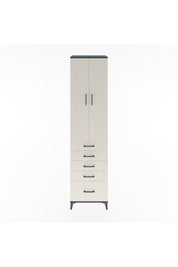 Hyperion Dolap 4 Raflı 5 Çekmeceli 2 Kapaklı 60x44x243 Antrasit-Aytaşı