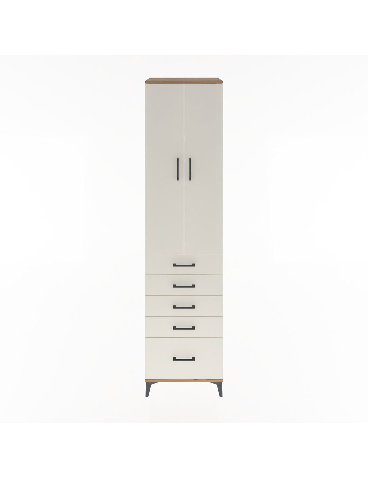 Hyperion Dolap 4 Raflı 5 Çekmeceli 2 Kapaklı 60x44x243 Çam-Aytaşı