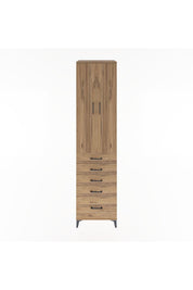 Hyperion Dolap 4 Raflı 5 Çekmeceli 2 Kapaklı 60x44x243 Çam-Çam