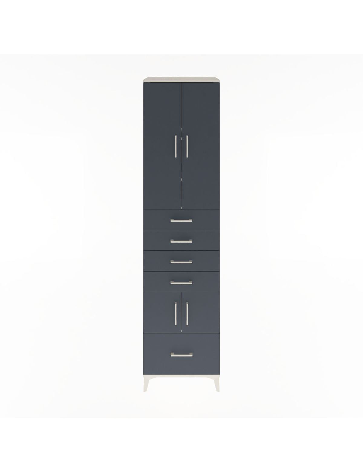 Hyperion Dolap 4 Raflı 5 Çekmeceli 4 Kapaklı 60x44x243 Aytaşı-Antrasit