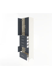 Hyperion Dolap 4 Raflı 5 Çekmeceli 4 Kapaklı 60x44x243 Aytaşı-Antrasit