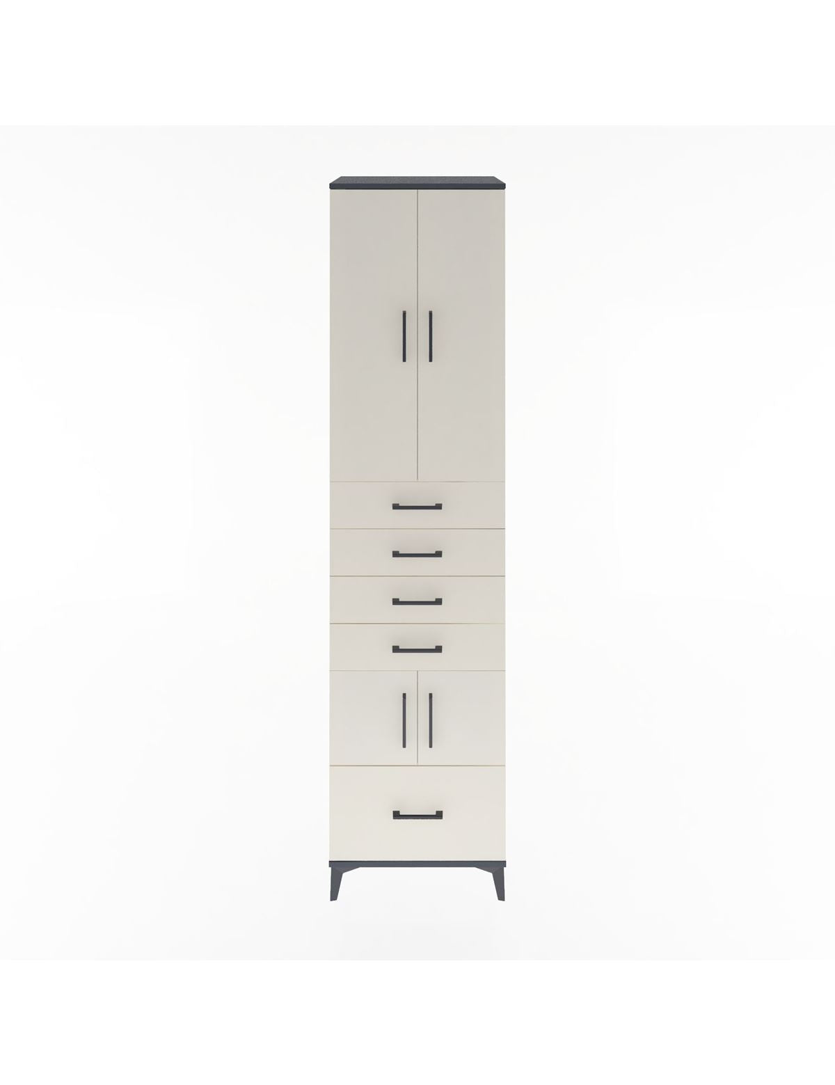 Hyperion Dolap 4 Raflı 5 Çekmeceli 4 Kapaklı 60x44x243 Antrasit-Aytaşı