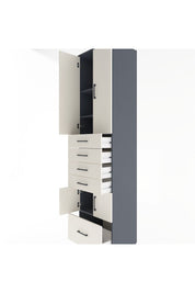 Hyperion Dolap 4 Raflı 5 Çekmeceli 4 Kapaklı 60x44x243 Antrasit-Aytaşı