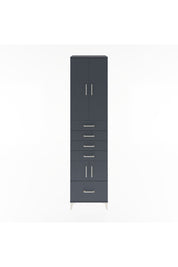 Hyperion Dolap 4 Raflı 5 Çekmeceli 4 Kapaklı 60x44x243 Antrasit-Antrasit