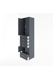 Hyperion Dolap 4 Raflı 5 Çekmeceli 4 Kapaklı 60x44x243 Antrasit-Antrasit