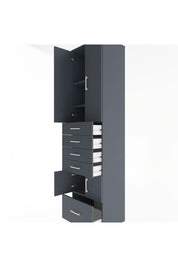 Hyperion Dolap 4 Raflı 5 Çekmeceli 4 Kapaklı 60x44x243 Antrasit-Antrasit