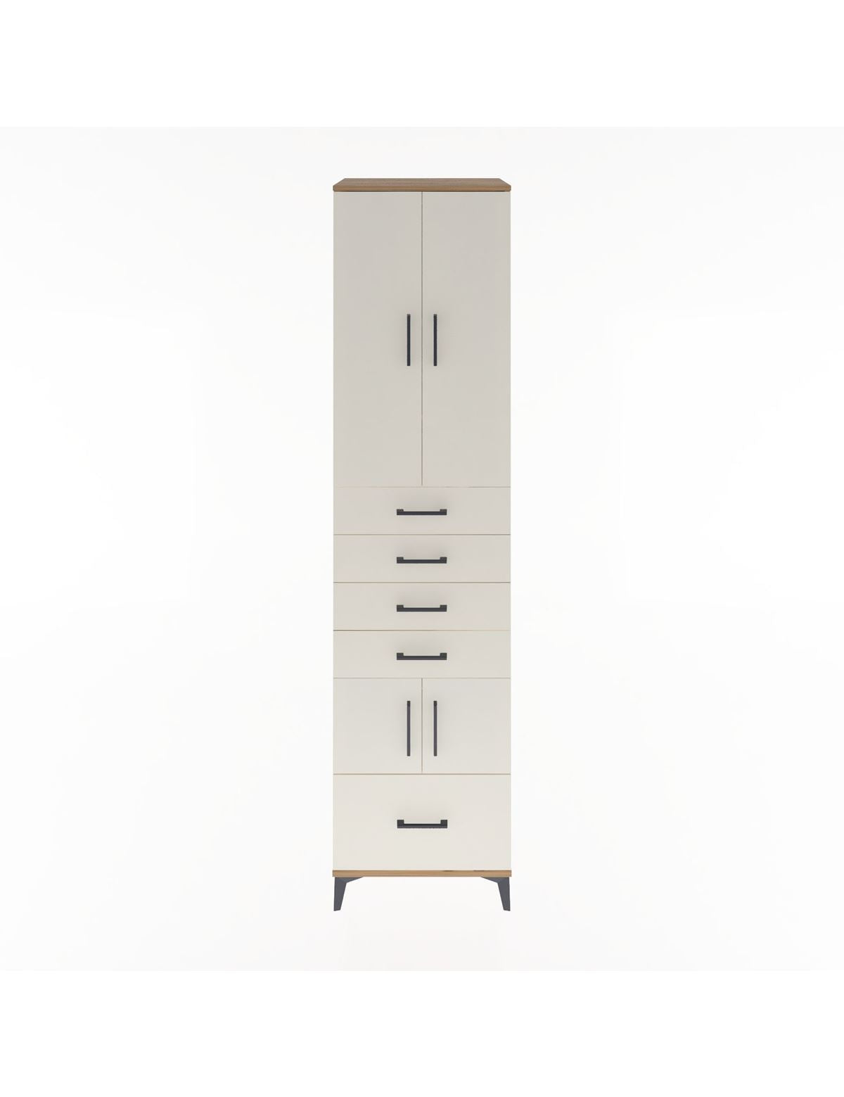 Hyperion Dolap 4 Raflı 5 Çekmeceli 4 Kapaklı 60x44x243 Çam-Aytaşı